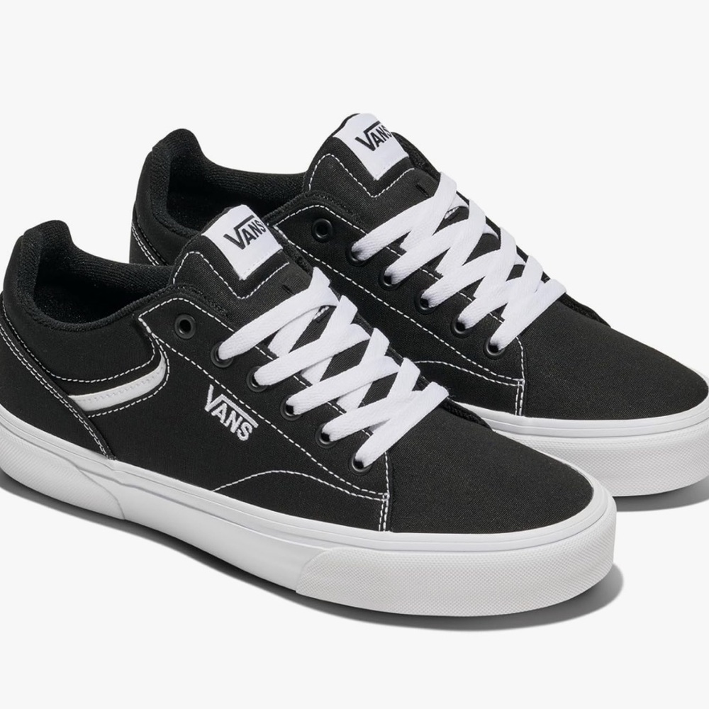 Vans Black and White Low-Top Athletic Shoes